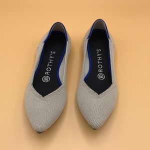 Rothy’s pointed flats in Flax, size 7